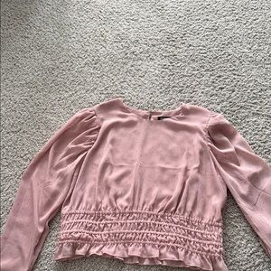 Express Soft Pink Ruched Blouse